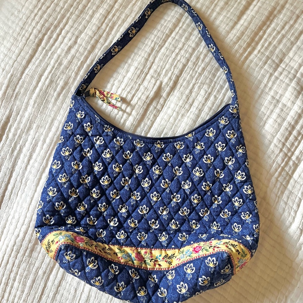 Vintage Vera Bradley Floral Blue Quilted Women's Bag